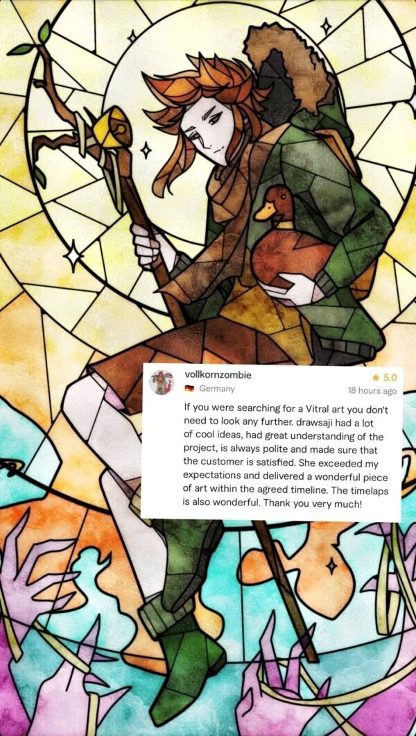 Ilustração Personalizada Estilo Vitral (Corpo todo)