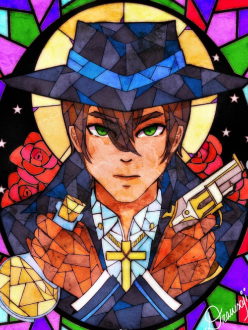 Ilustração Personalizada em Estilo Vitral (Retrato)