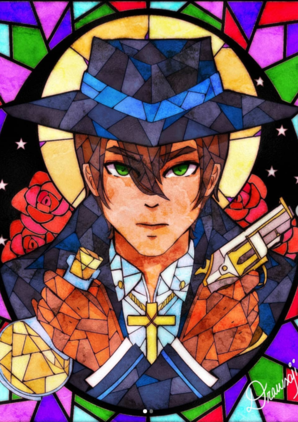 Ilustração Personalizada em Estilo Vitral (Retrato)